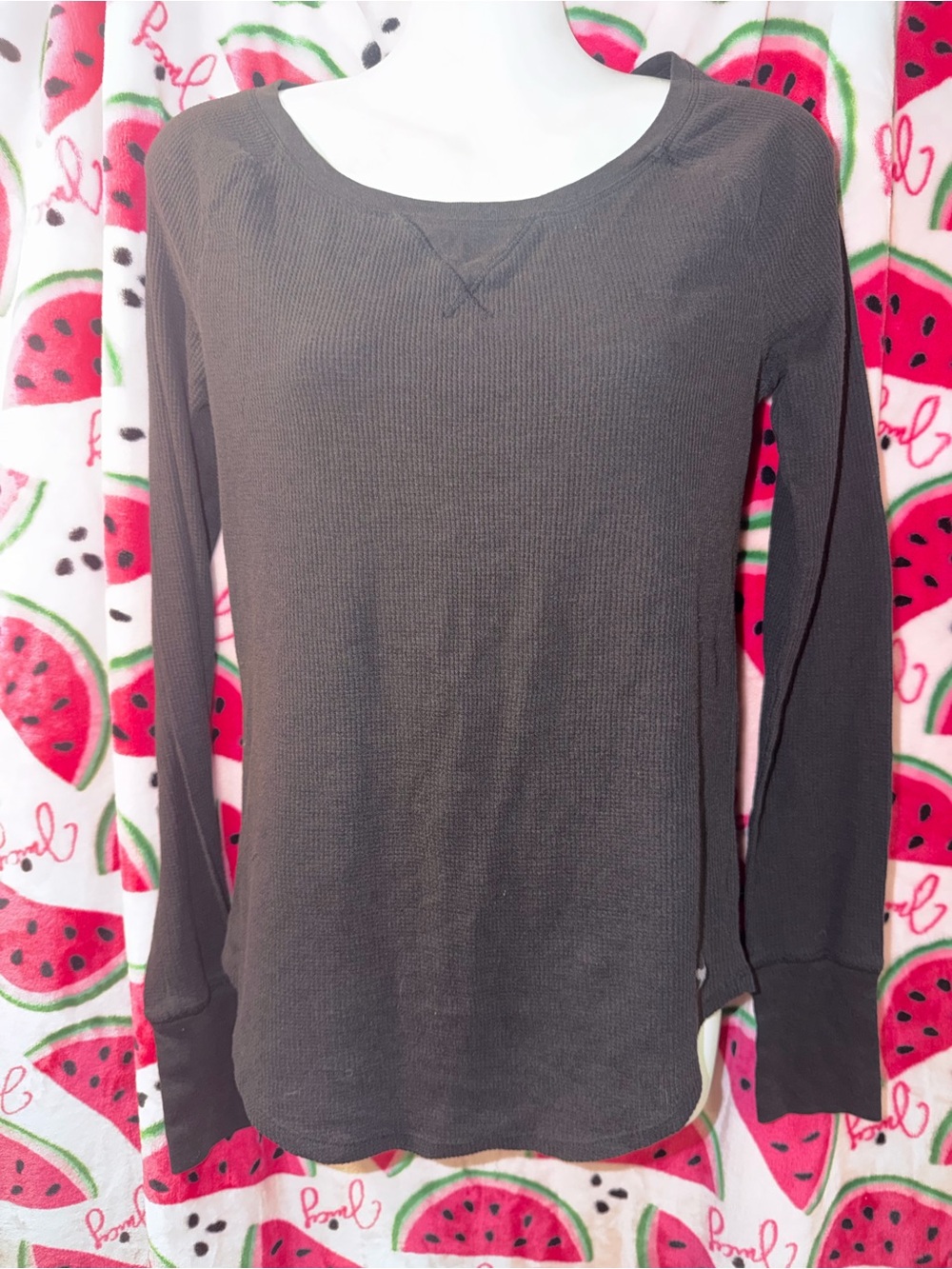 🖤 Victoria's Secret Waffle-Knit Long Sleeve Top